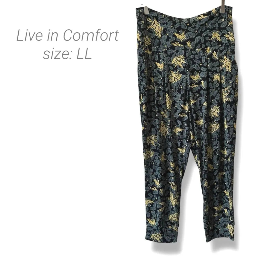 [Confort acanalado] VIVE CON COMODIDAD Ropa deportiva con estampado de flores LL Black | 【リブインコンフォート】Vive con comodidad花柄スポーツウェア LL黒