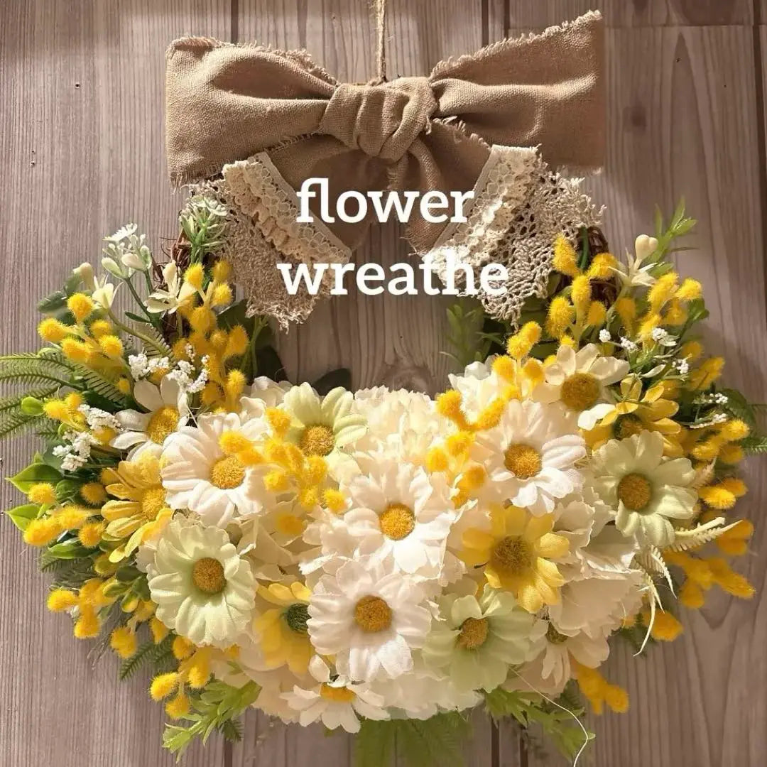 Flower basket-style flower wreath / Mimosa Mini Margaret's spring-colored flower wreath / Botanical