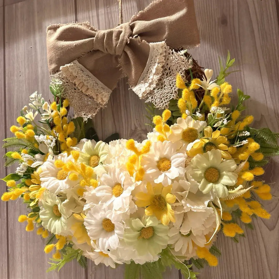 Flower basket-style flower wreath / Mimosa Mini Margaret's spring-colored flower wreath / Botanical