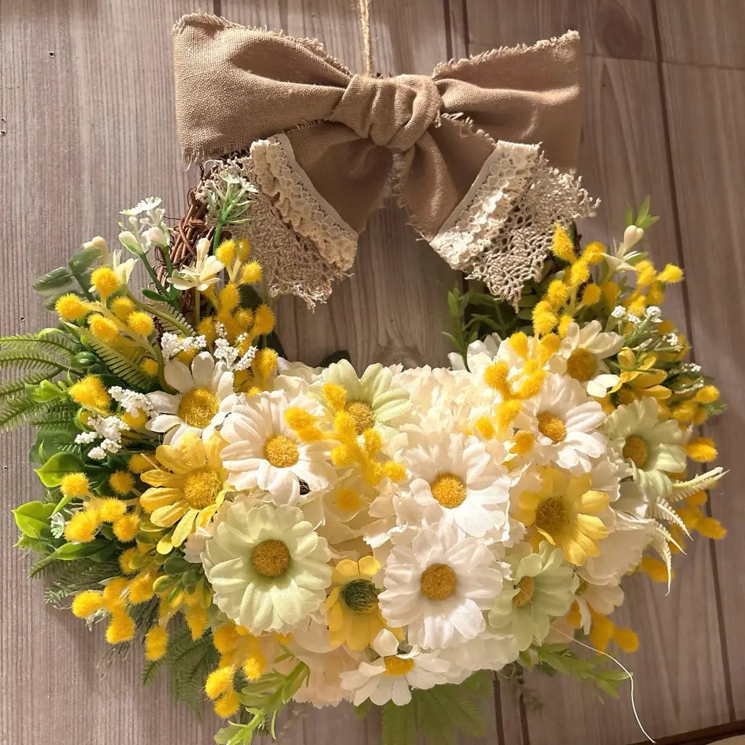 Flower basket-style flower wreath / Mimosa Mini Margaret's spring-colored flower wreath / Botanical