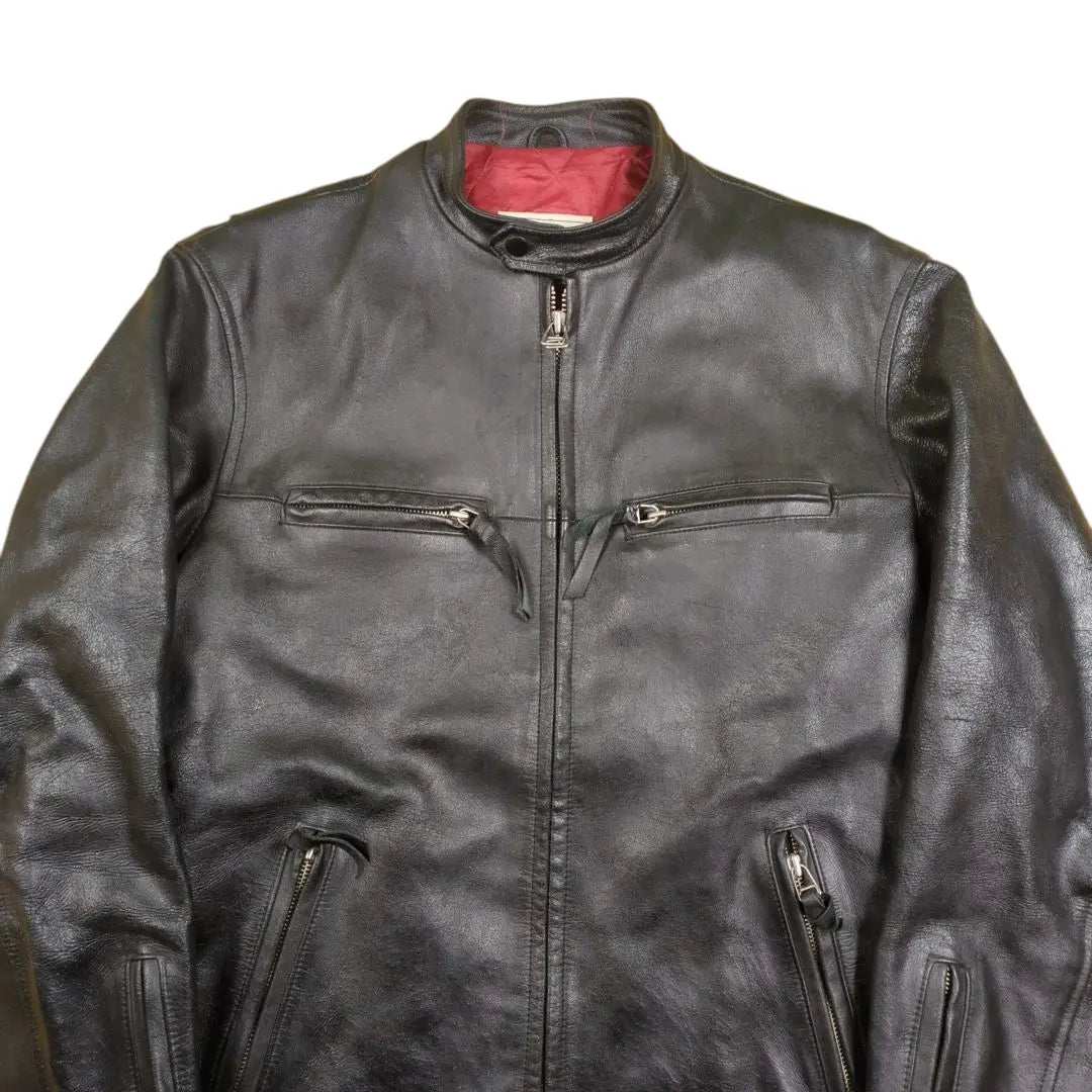 AVIREX Single Leather Riders Jacket Black L