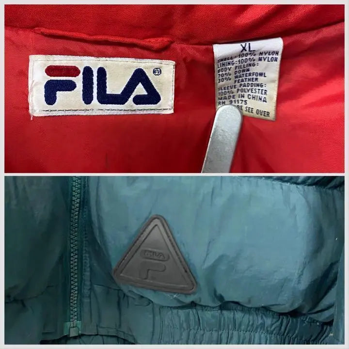 Rare color FILA padded embroidered nylon jacket/men's 2XL