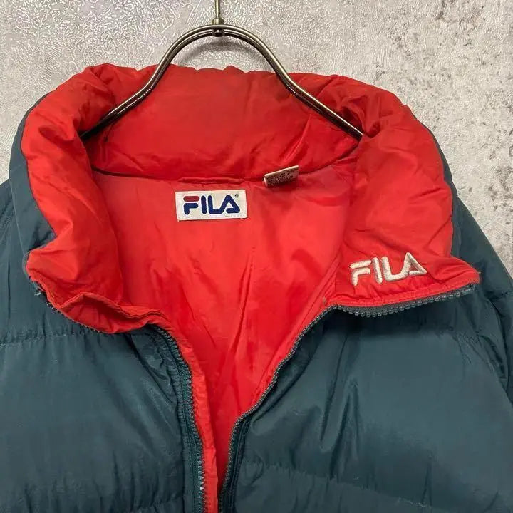 Rare color FILA padded embroidered nylon jacket/men's 2XL