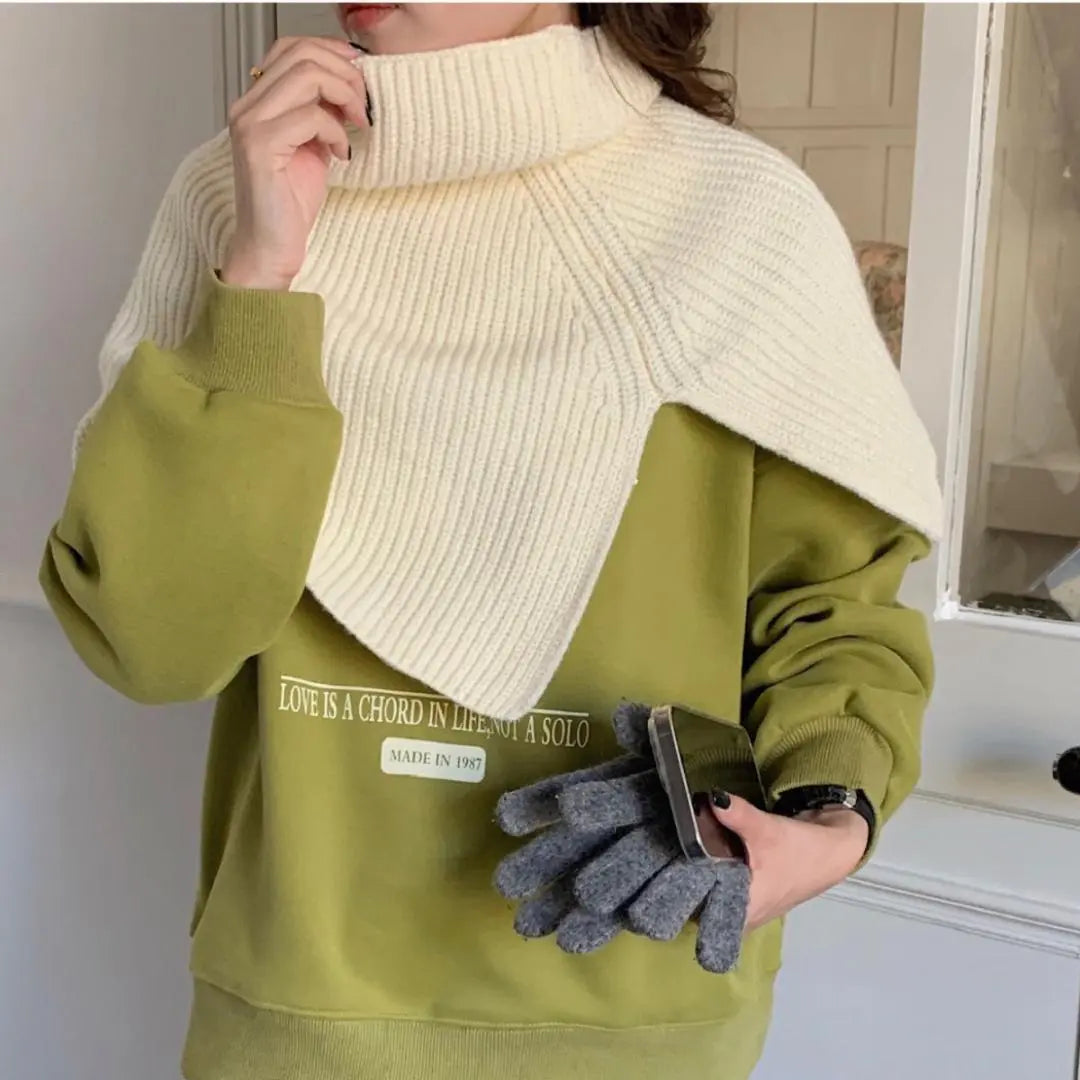 Big Sale Knit Neck Warmer White Snood Scarf Cold Protection