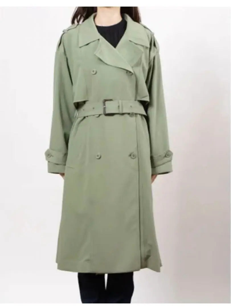 [Mila Owen] Dolman Sleeve Wide Trench for Women Green