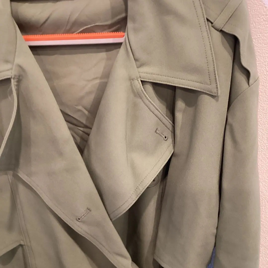 [Mila Owen] Gabardina ancha con mangas dolman para mujer verde