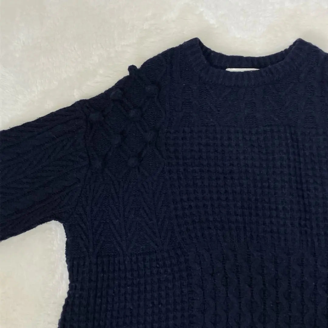 Ray BEAMS Ray BEAMS Loose cable knit Navy Casual | Ray BEAMS　レイビームス　ゆったりケーブルニット　ネイビー　カジュアル