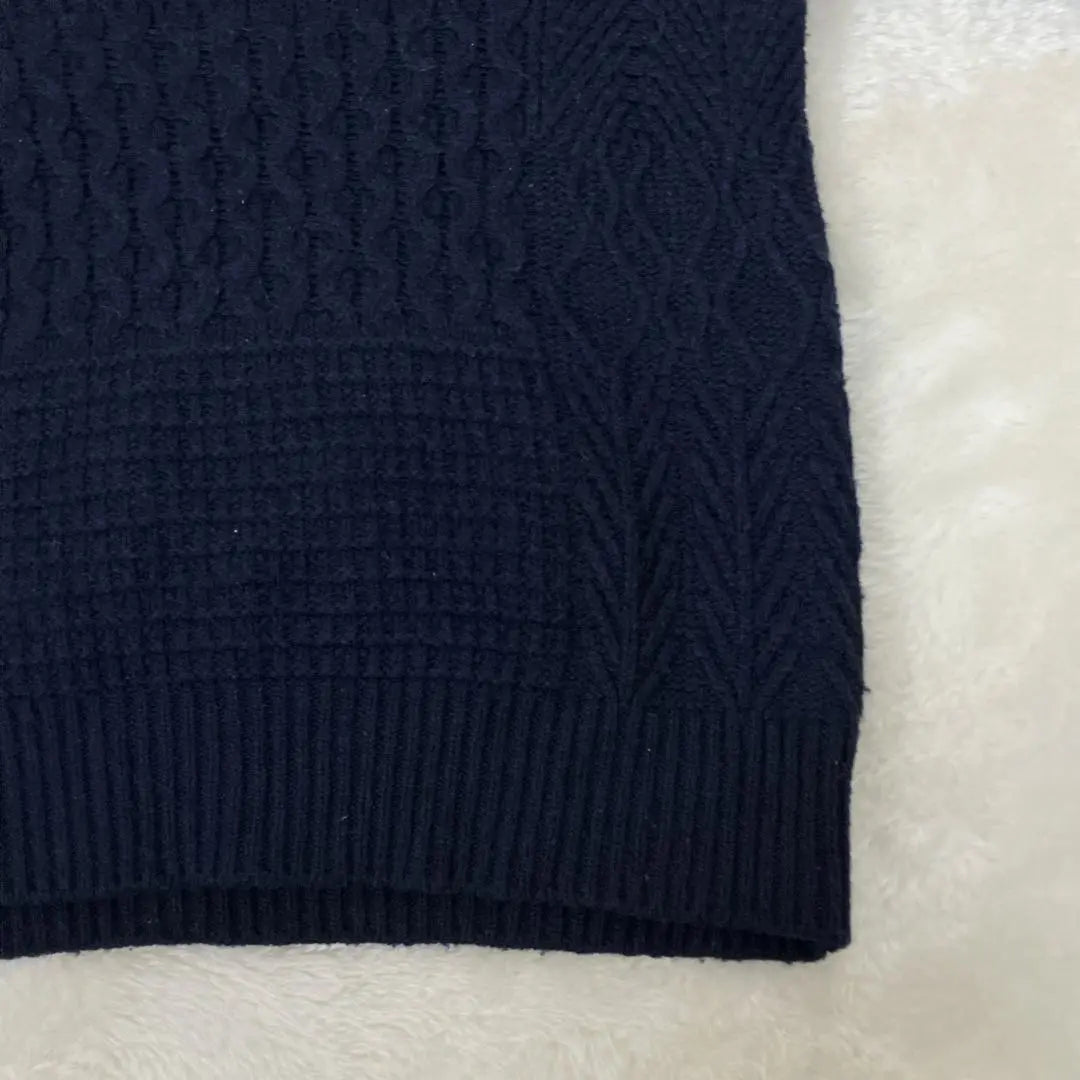 Ray BEAMS Ray BEAMS Loose cable knit Navy Casual | Ray BEAMS　レイビームス　ゆったりケーブルニット　ネイビー　カジュアル