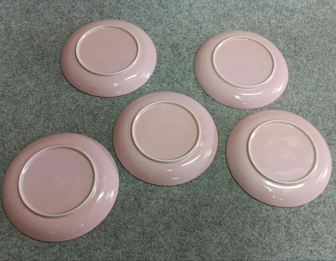 5 platos de 19 cm de color rosa