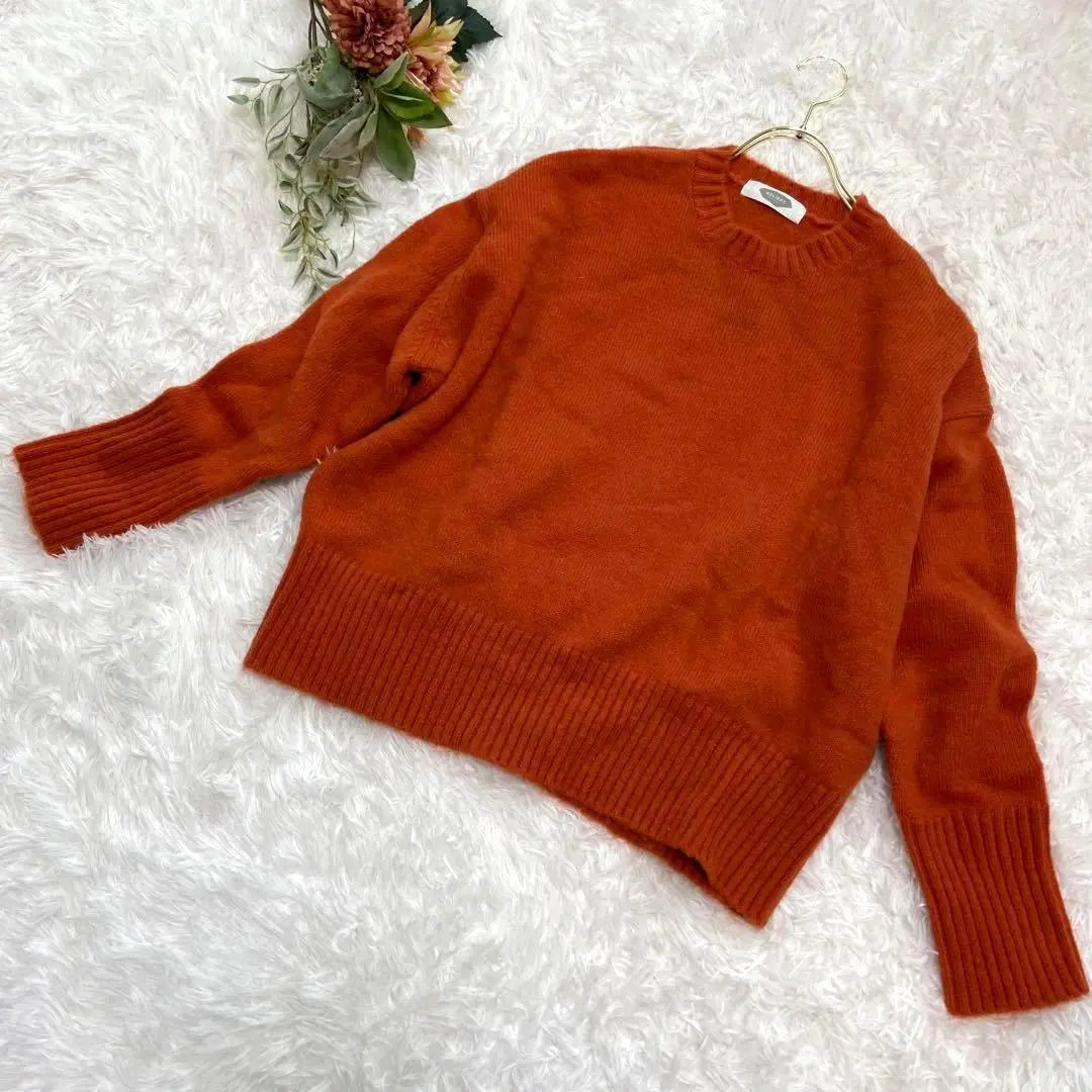 ★holiday★Knit sweater Short length [F] Orange top