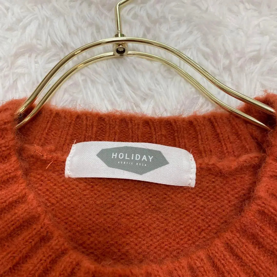 ★holiday★Knit sweater Short length [F] Orange top