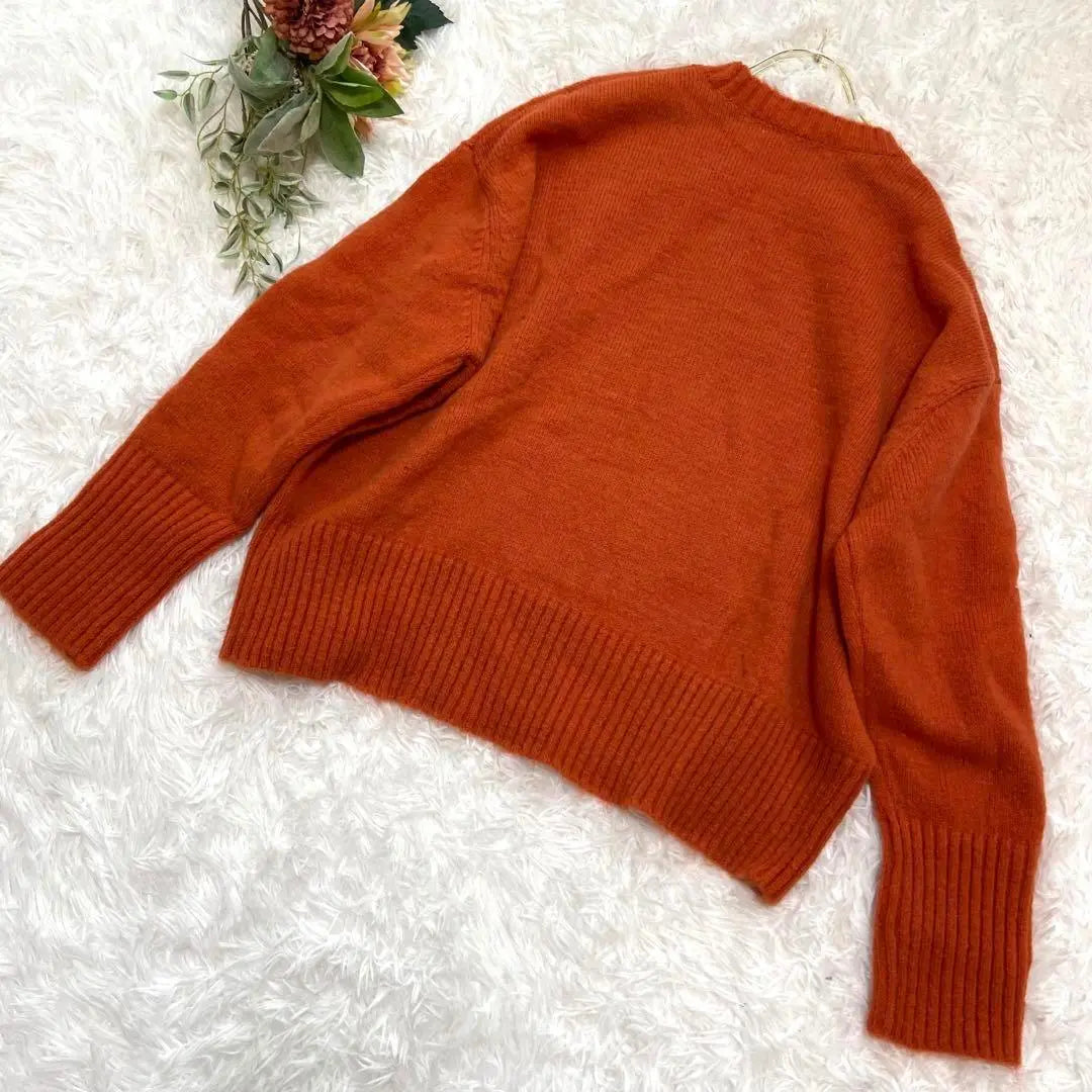 ★holiday★Knit sweater Short length [F] Orange top