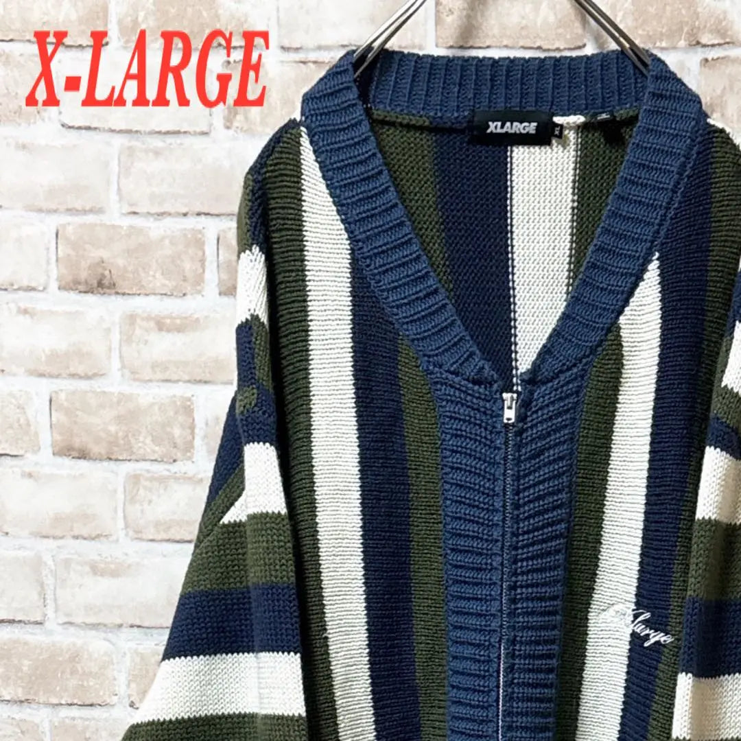 ☆Rare design☆ X-LARGE☆Large☆Full zip☆Cardigan☆Embroidery