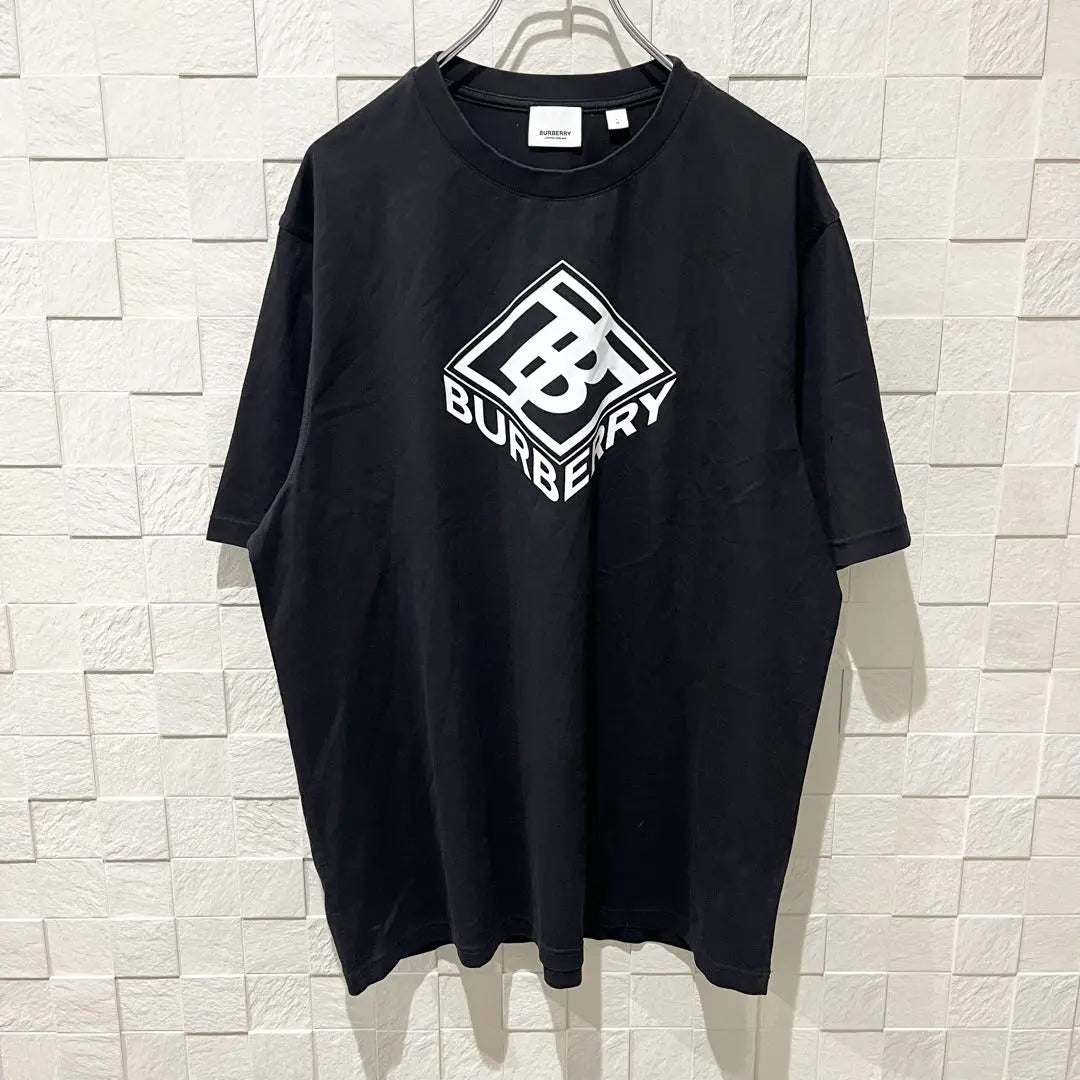 [Good condition] Burberry T-shirt TB logo Center logo L Black Oversized