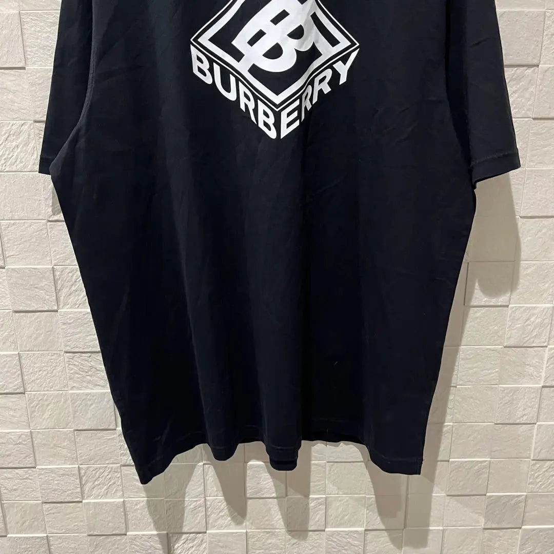 [Good condition] Burberry T-shirt TB logo Center logo L Black Oversized