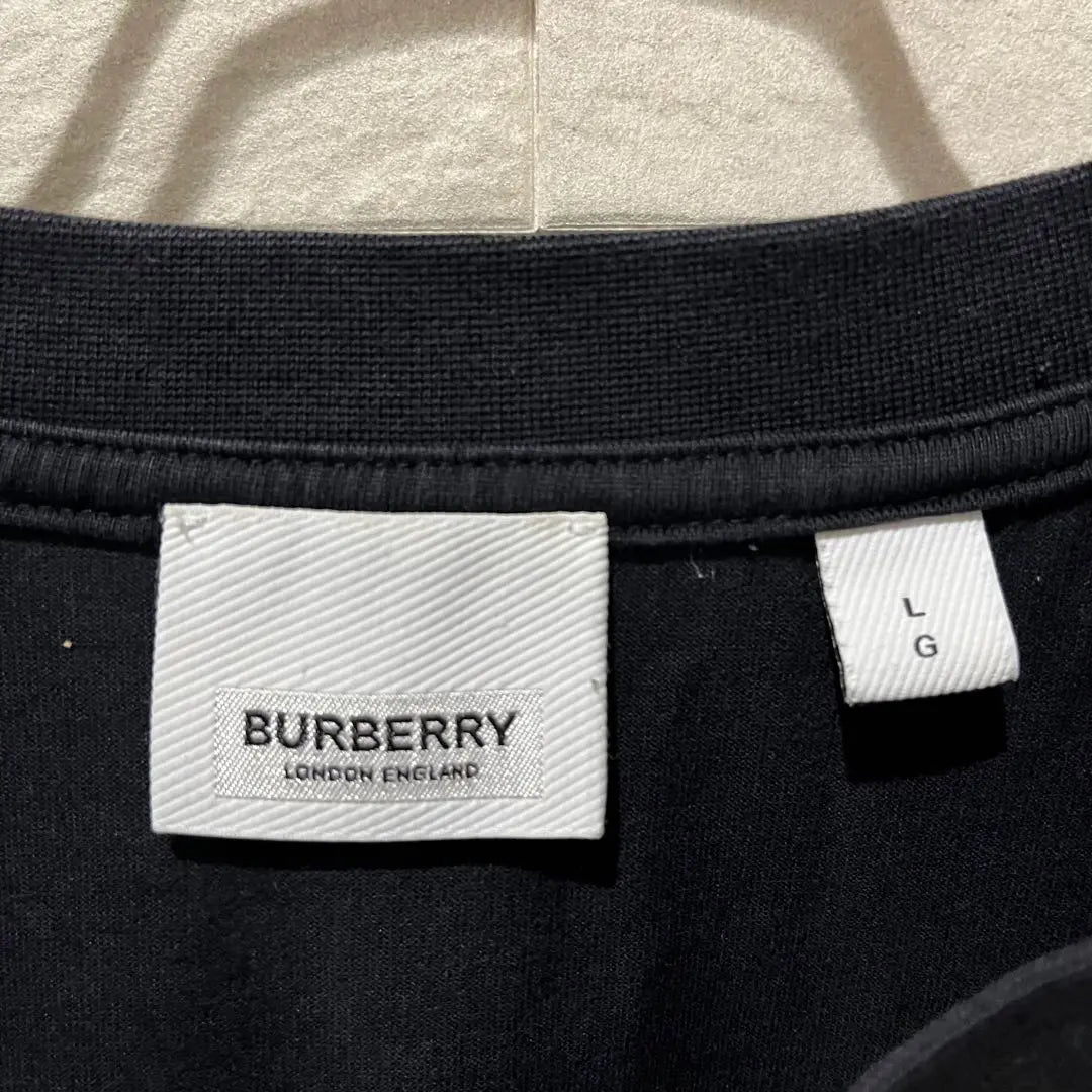 [Good condition] Burberry T-shirt TB logo Center logo L Black Oversized