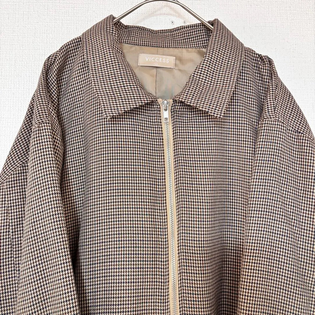 □【VICCESS】Men's Jacket (LL) Houndstooth Blouson Outerwear Casual