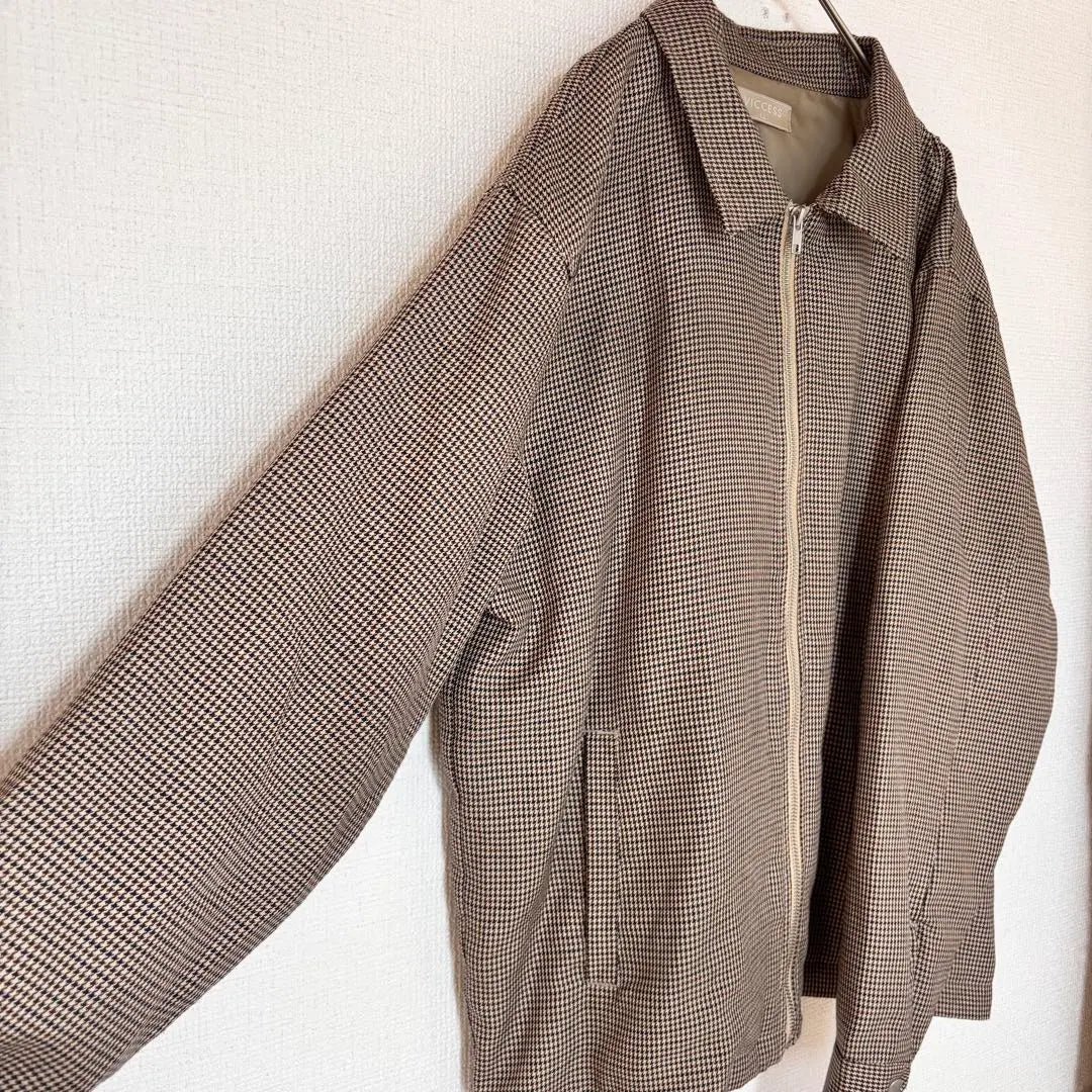 □【VICCESS】Men's Jacket (LL) Houndstooth Blouson Outerwear Casual