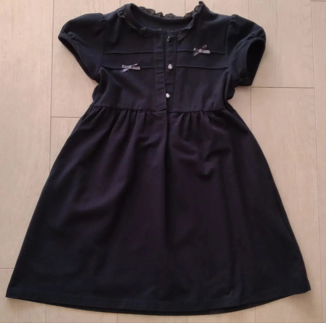 [Good condition] Bebe short-sleeved dress formal black 130cm