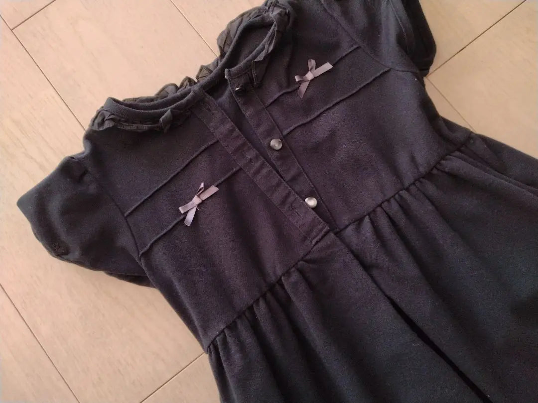 [Good condition] Bebe short-sleeved dress formal black 130cm