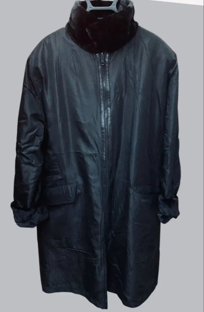 [Unused in beautiful condition] Sagamirk silver tag Shared reversible coat black