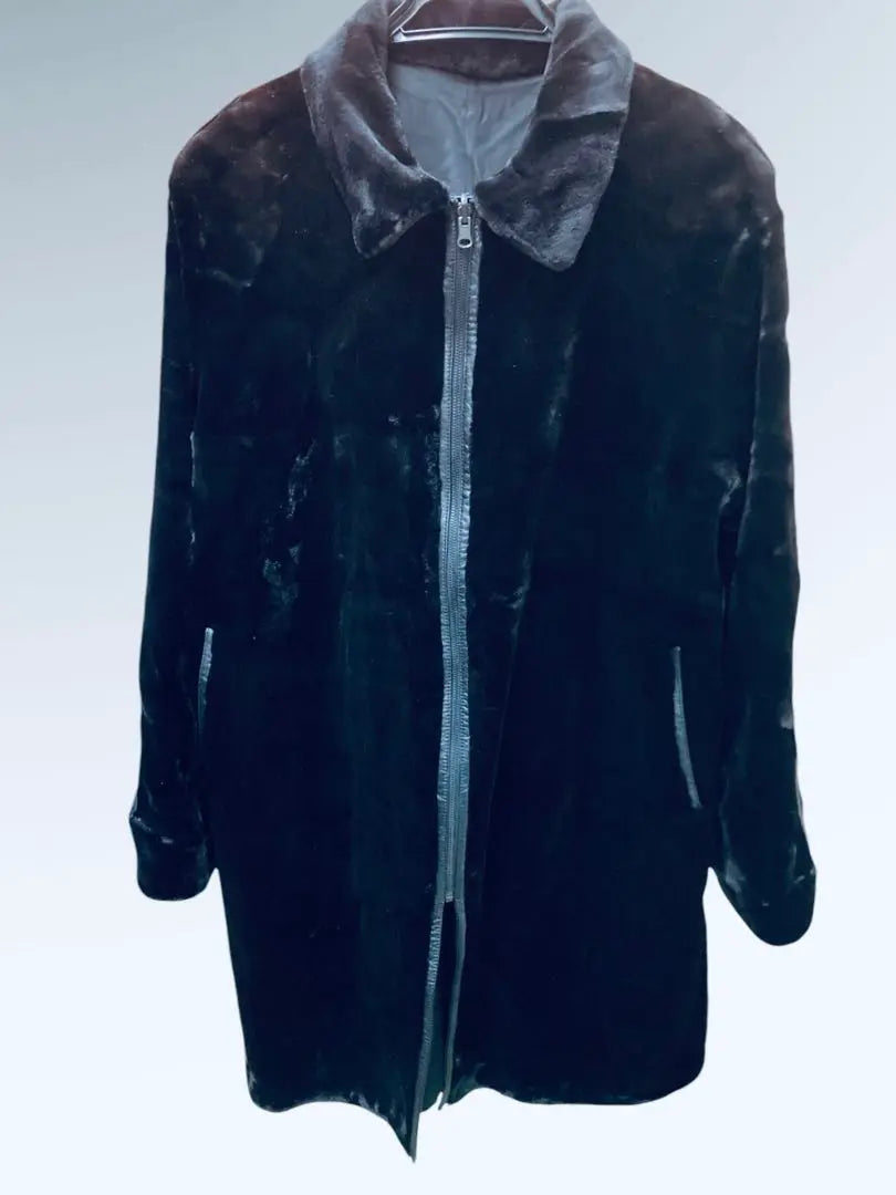 [Unused in beautiful condition] Sagamirk silver tag Shared reversible coat black