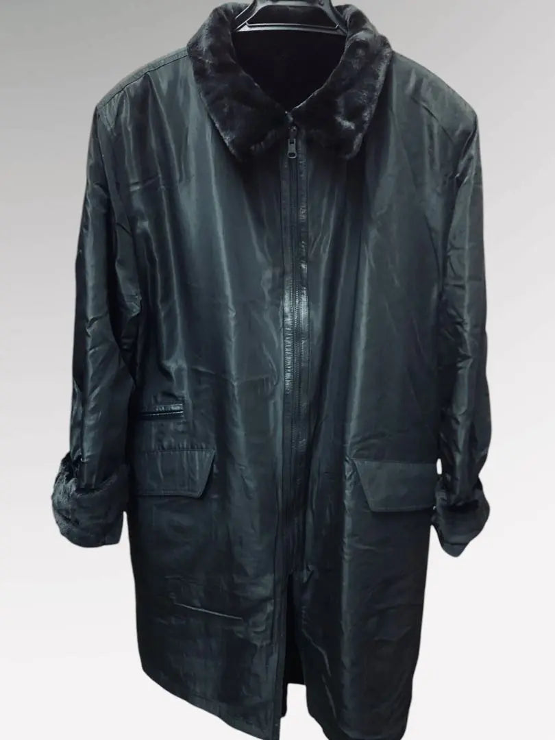 [Unused in beautiful condition] Sagamirk silver tag Shared reversible coat black