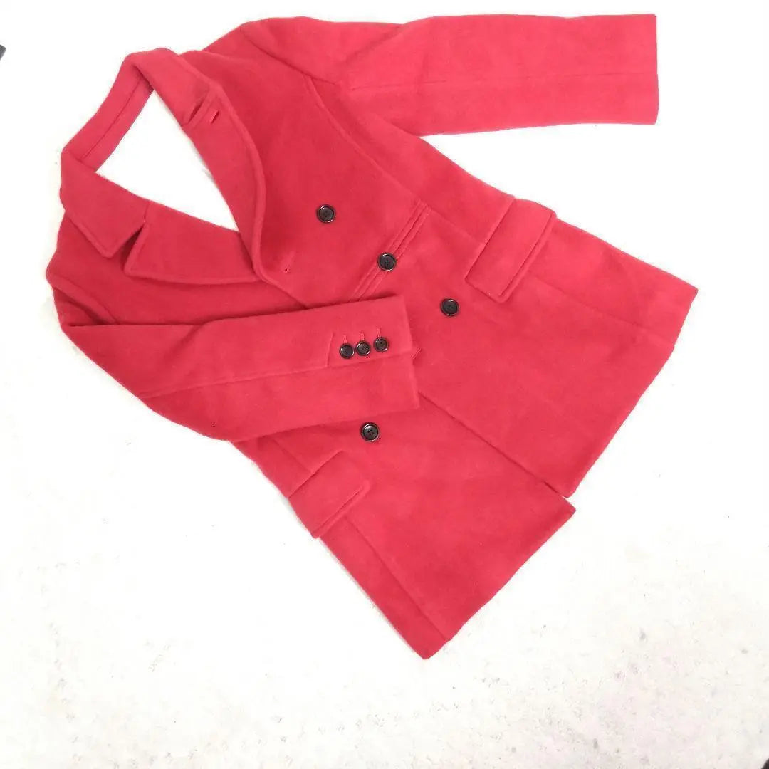 Beautiful condition Adam et Lope Pea coat Red P coat Student Double Wool 80%