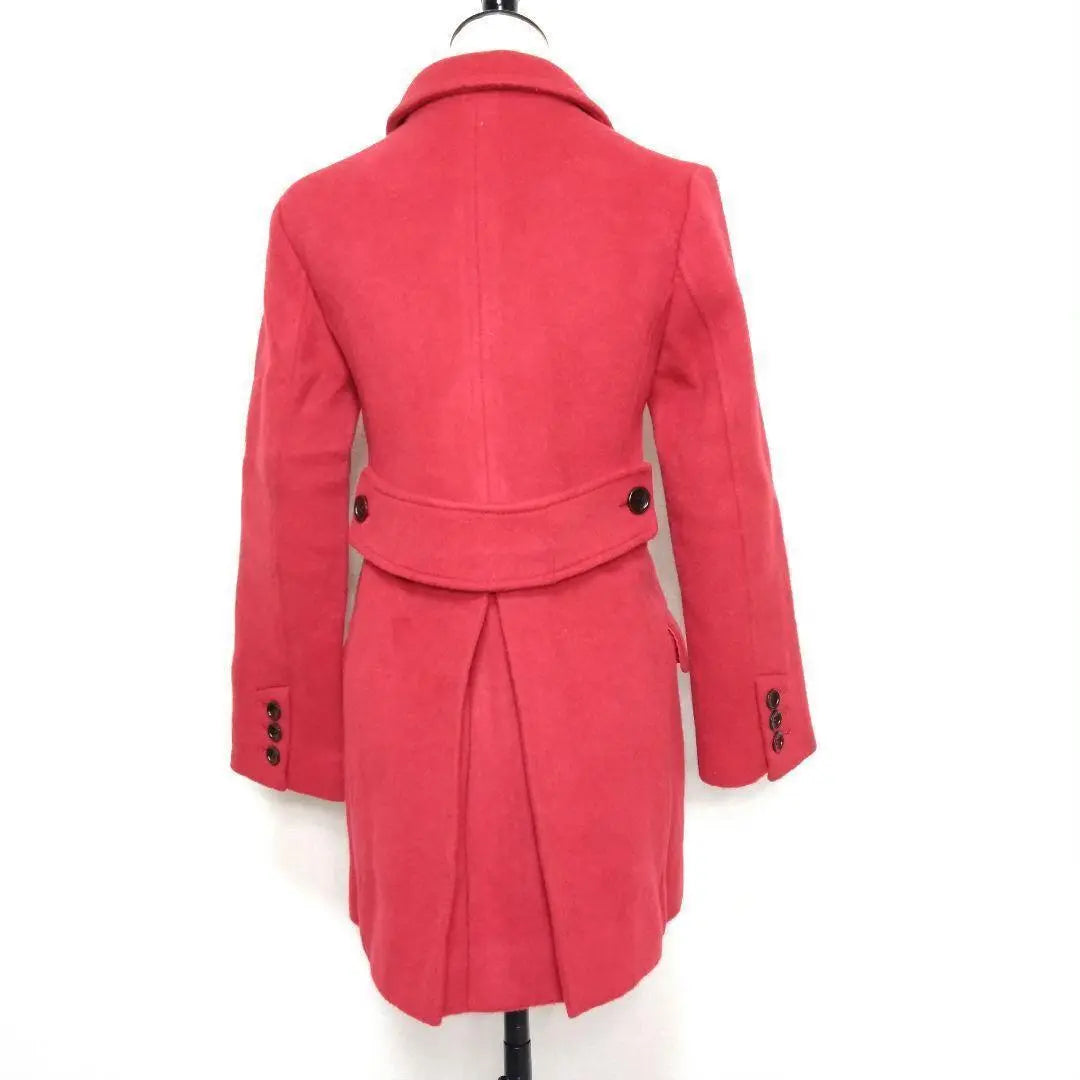 Beautiful condition Adam et Lope Pea coat Red P coat Student Double Wool 80%