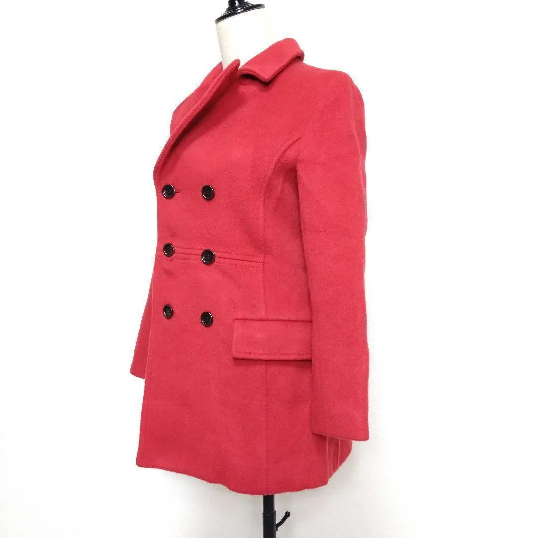 Beautiful condition Adam et Lope Pea coat Red P coat Student Double Wool 80%