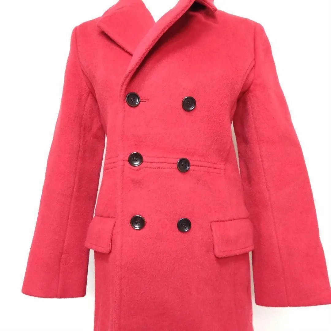 Beautiful condition Adam et Lope Pea coat Red P coat Student Double Wool 80%