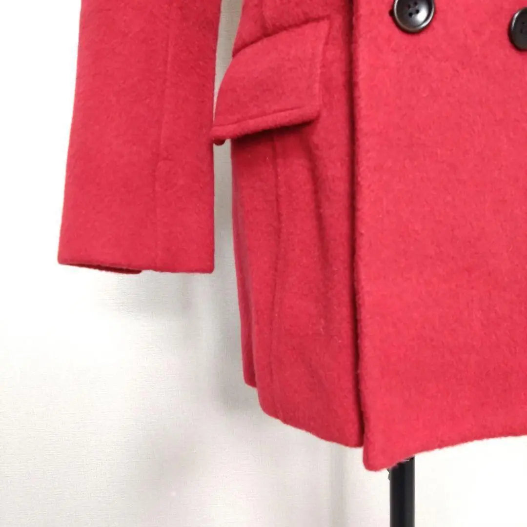 Beautiful condition Adam et Lope Pea coat Red P coat Student Double Wool 80%