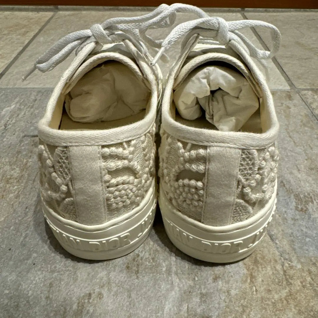 Zapatillas Christian Dior Lace 35 Medio Nuevo Sin Usar | Christian Dior レース スニーカー 35ハーフ 新品未使用