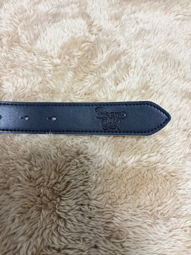 Beautiful condition BEAMS GOLF Reversible Earth Logo Belt