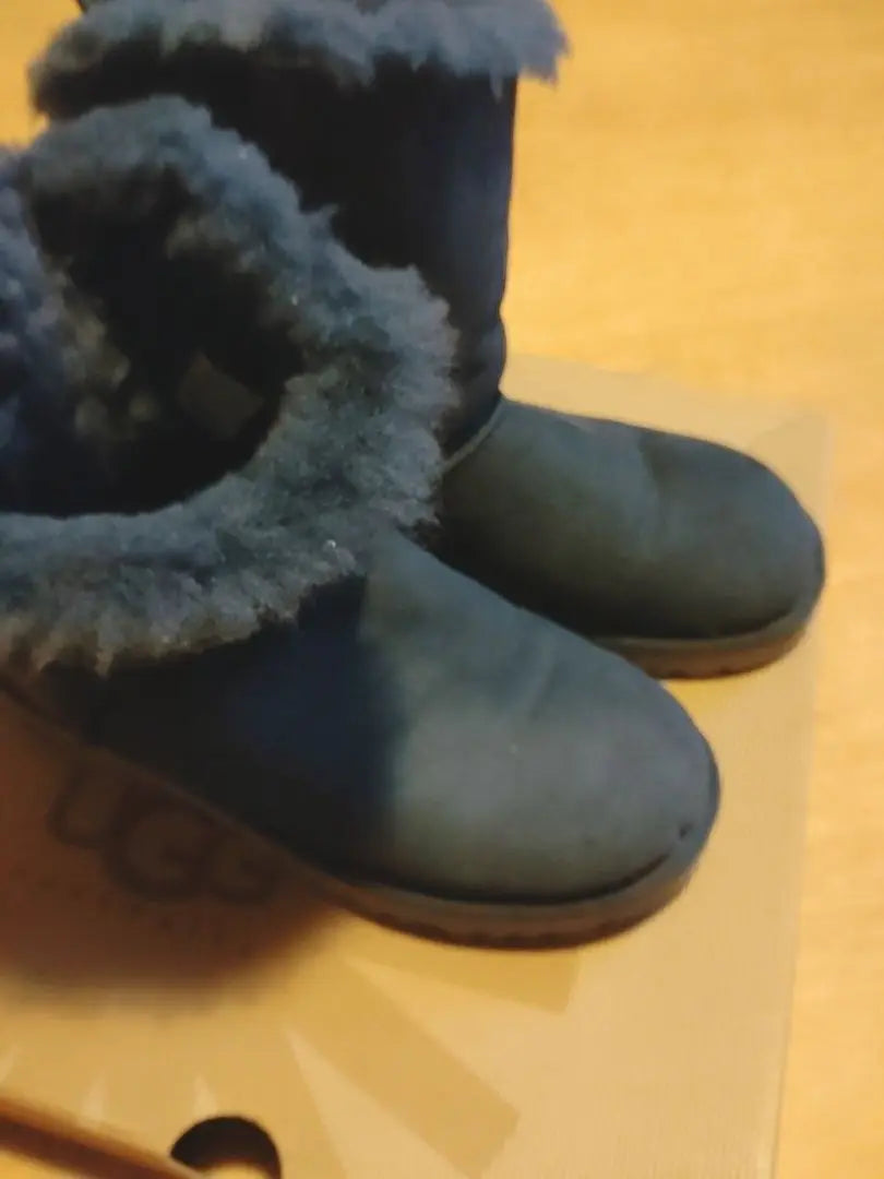 UGG Sheepskin Boots Navy with Ribbon