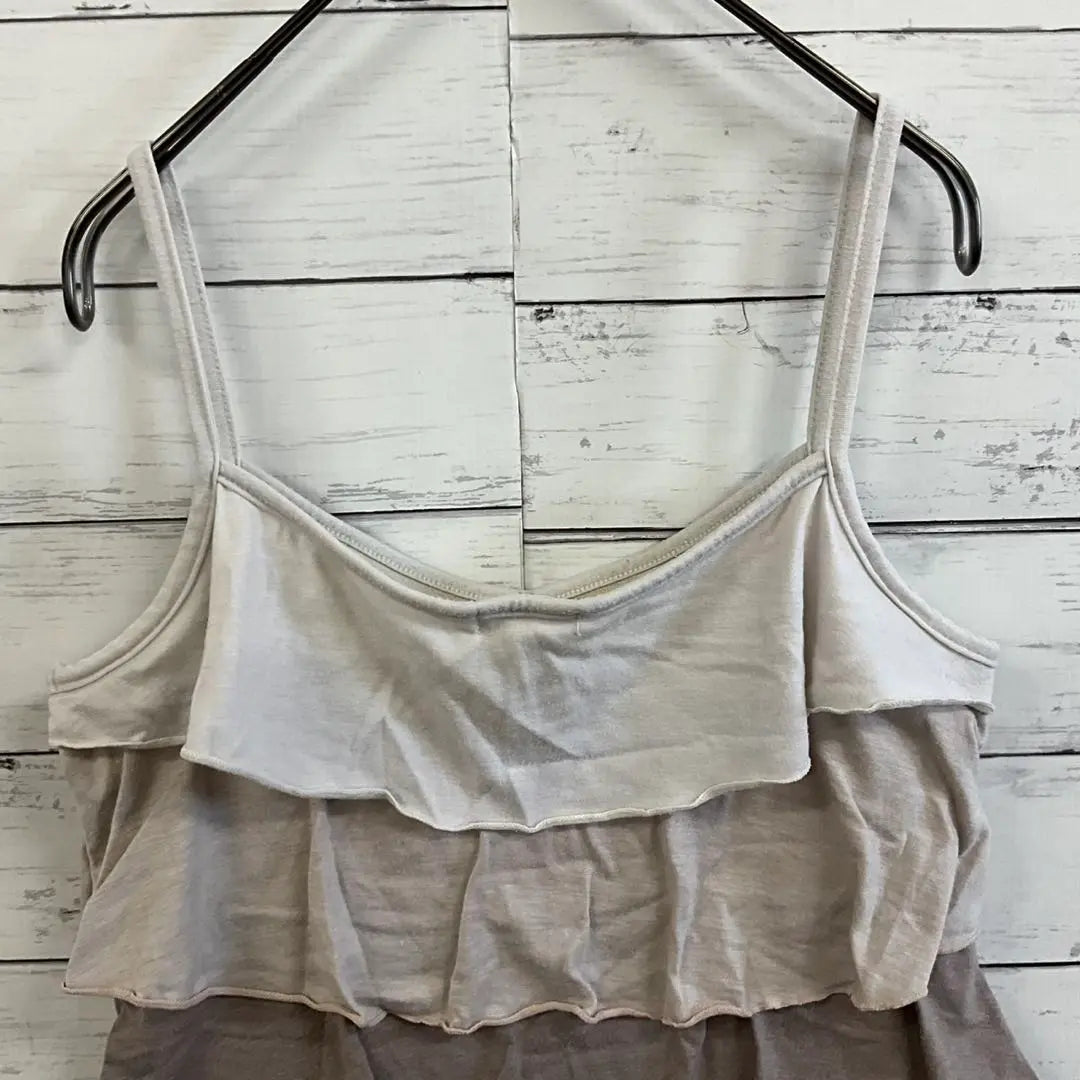 m.j✨Camisole [L] Gradient Driart Frill Ivory