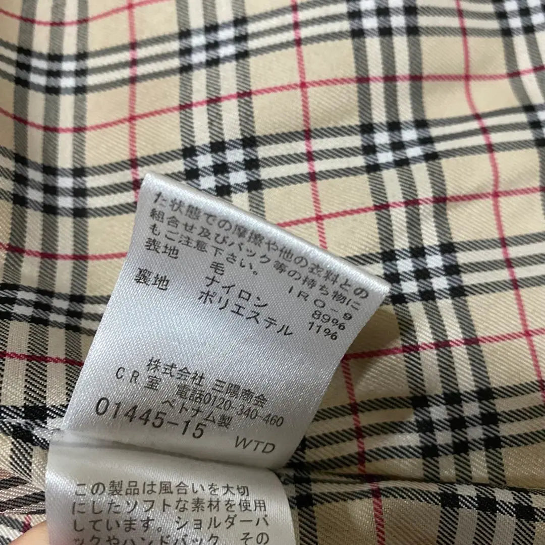 [Good condition] Burberry Blue Label Duffle Coat Orange M Nova Check