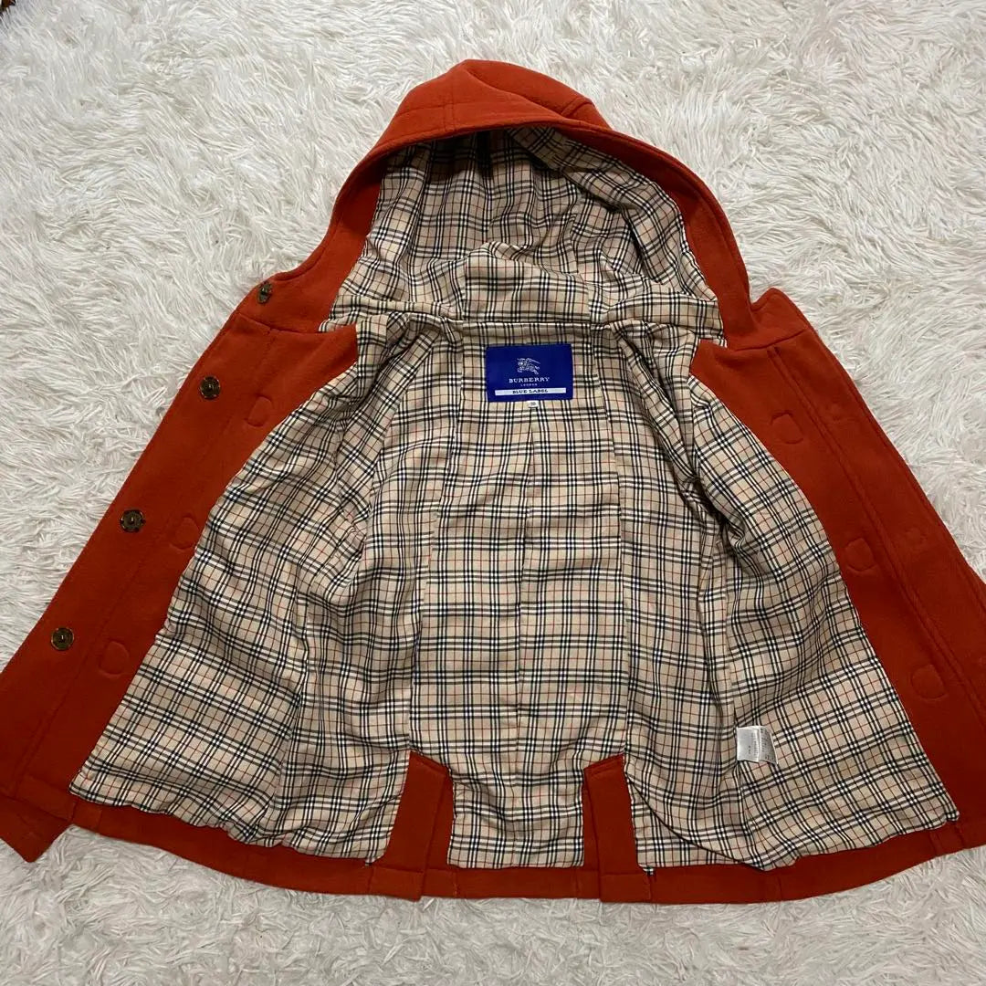 [Good condition] Burberry Blue Label Duffle Coat Orange M Nova Check