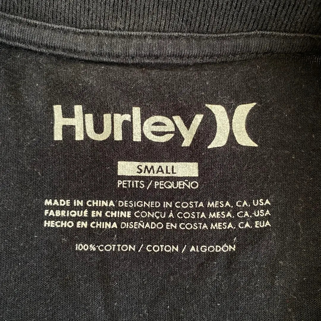 [Hurley] T-shirt, short sleeve, black [S] 100% cotton print logo