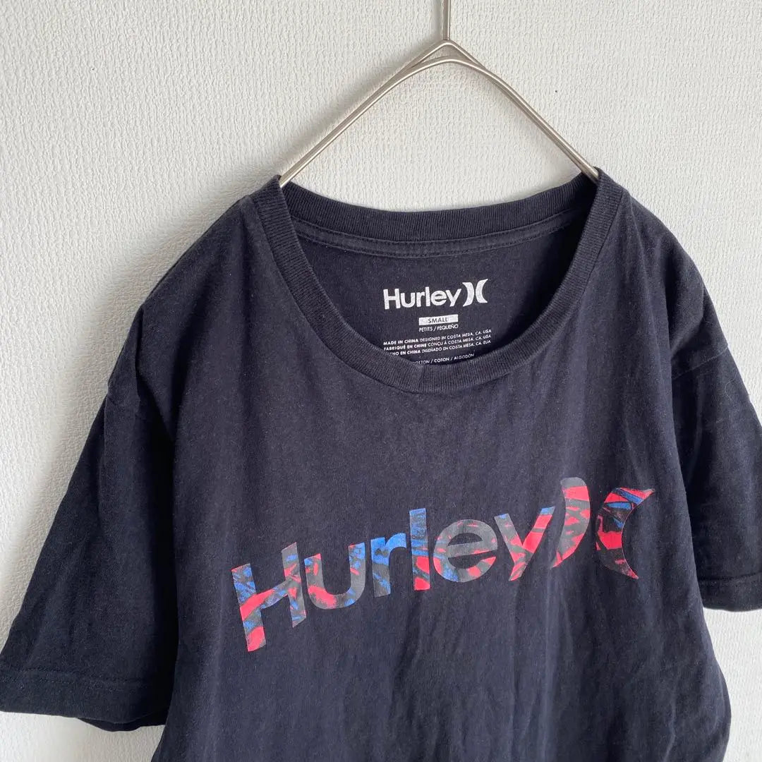 [Hurley] T-shirt, short sleeve, black [S] 100% cotton print logo