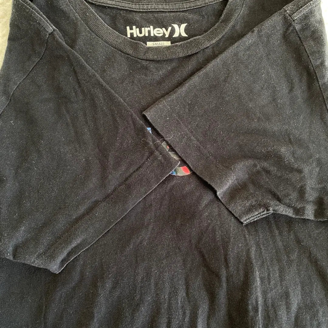 [Hurley] T-shirt, short sleeve, black [S] 100% cotton print logo