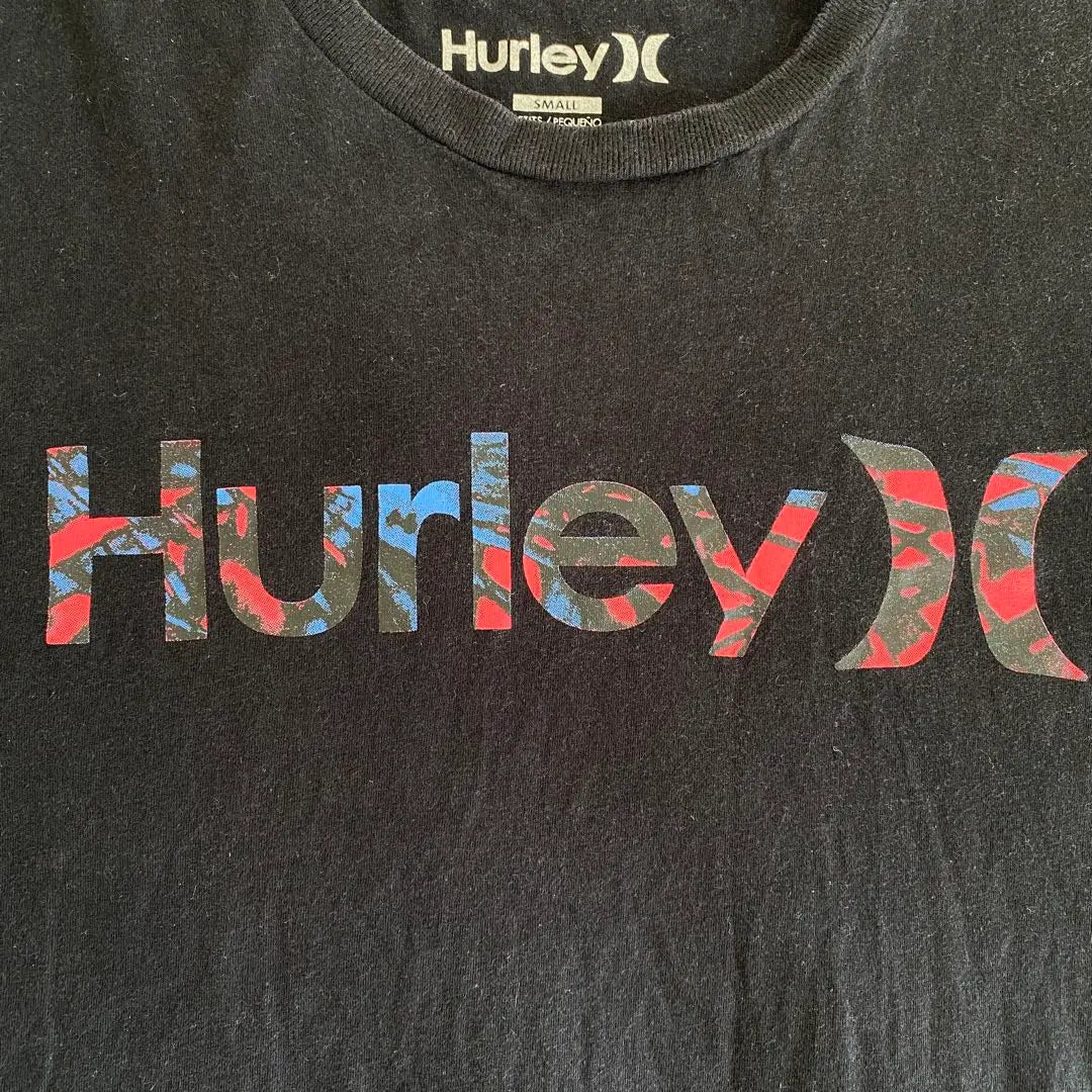 [Hurley] T-shirt, short sleeve, black [S] 100% cotton print logo