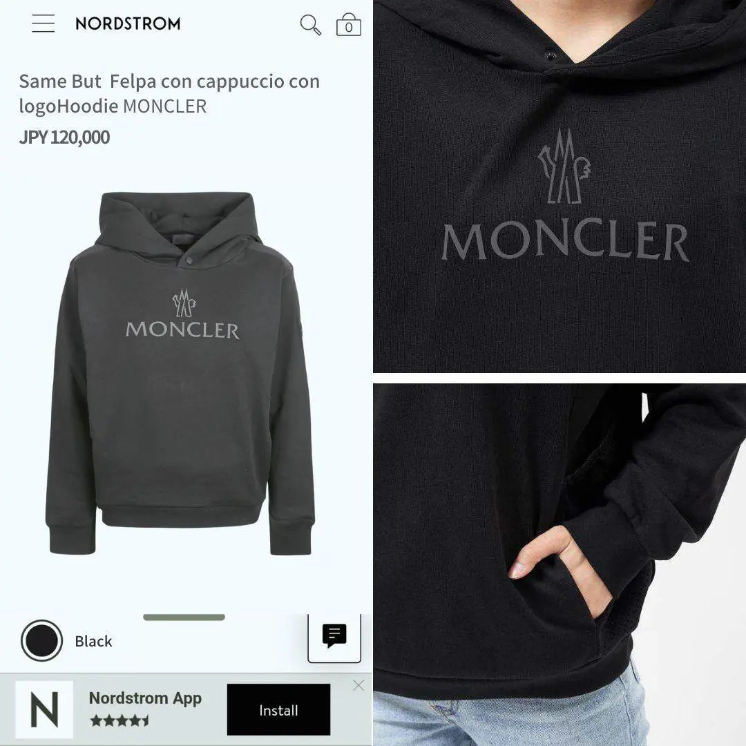 Unused / Genuine Guarantee ☆ MONCLER SAME But Parker S Black Gender