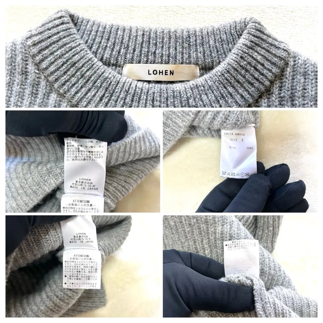 Superb condition ✨Lohen Layered Sleeve Knit, One Size, Gray, 100% Wool