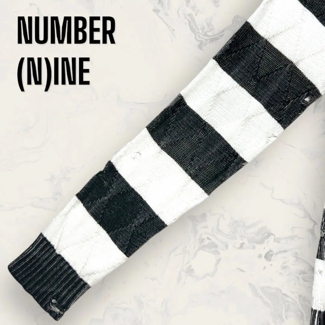 [Rare] NUMBER (N)INE Modern Age Damage Border Knit