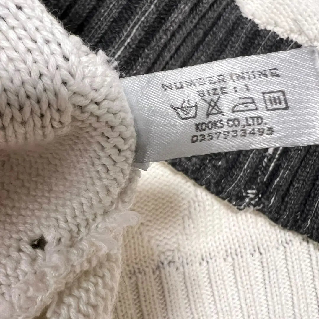 [Rare] NUMBER (N)INE Modern Age Damage Border Knit