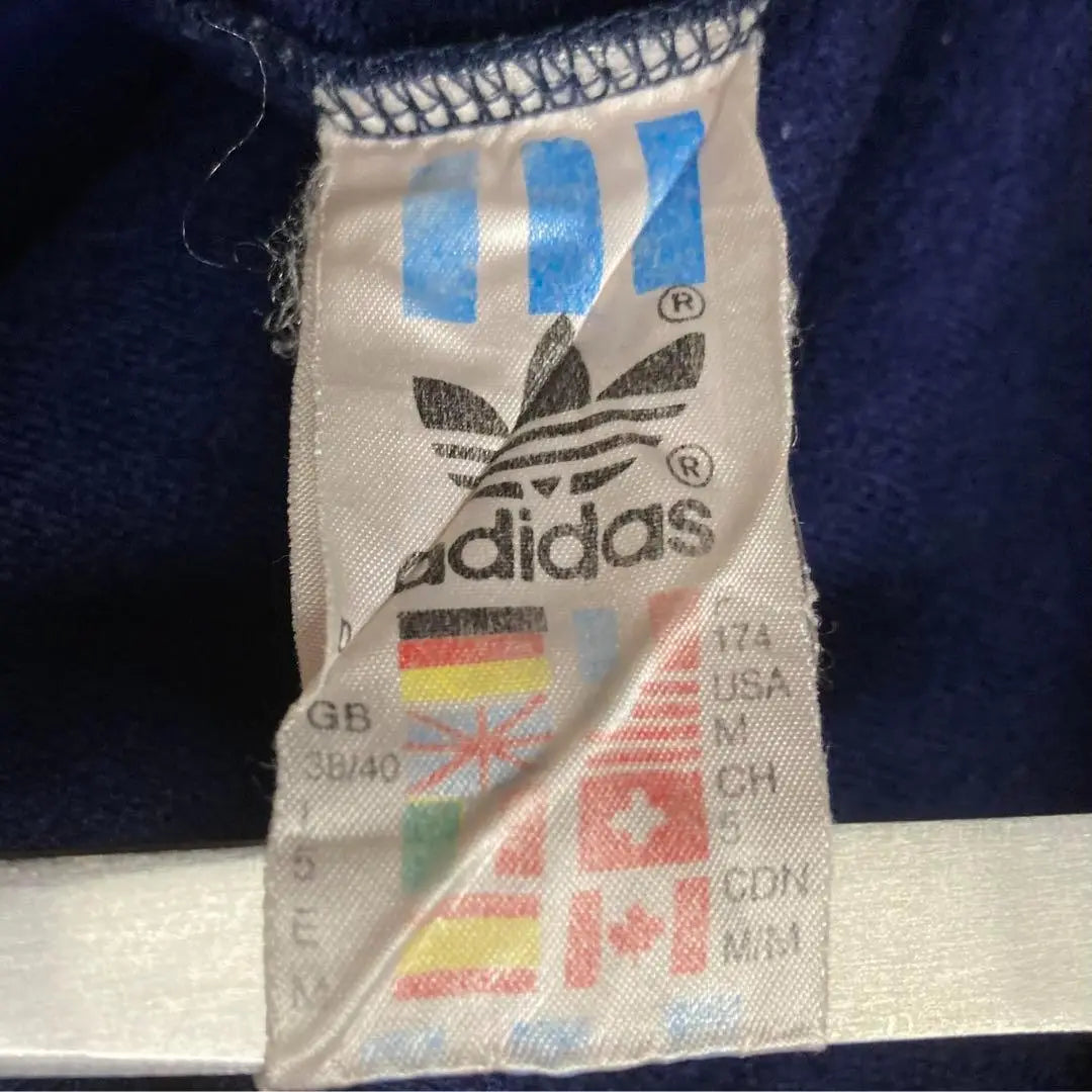 80s {US used clothing} Adidas track jacket trefoil embroidery logo men's L