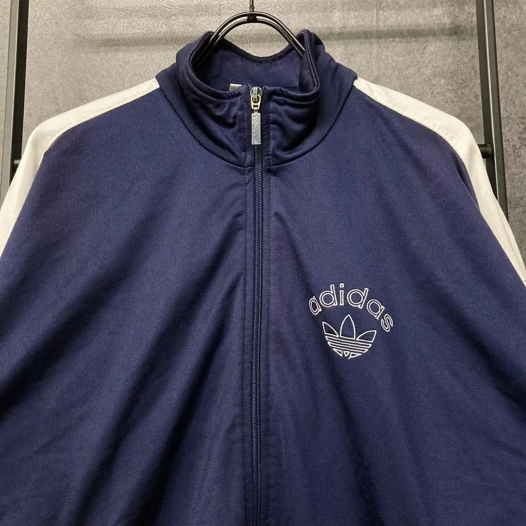 80s {US used clothing} Adidas track jacket trefoil embroidery logo men's L