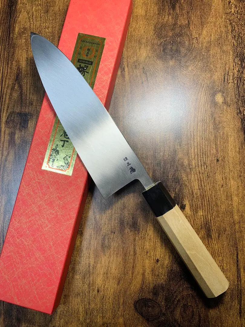 Sakai Takayuki Deba Knife Chef Ginzo Steel 7.5 inch Buffalo Octagonal handle