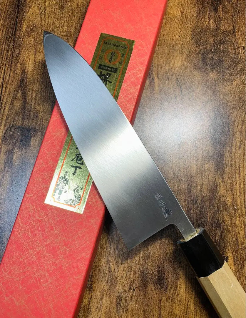 Sakai Takayuki Deba Knife Chef Ginzo Steel 7.5 inch Buffalo Octagonal handle